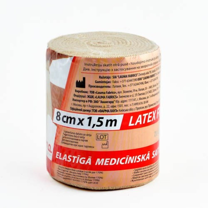 LAUMA ELASTĪGĀ SAITE 8cm X 1,5m LATEX FREE